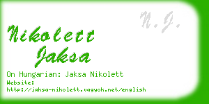 nikolett jaksa business card